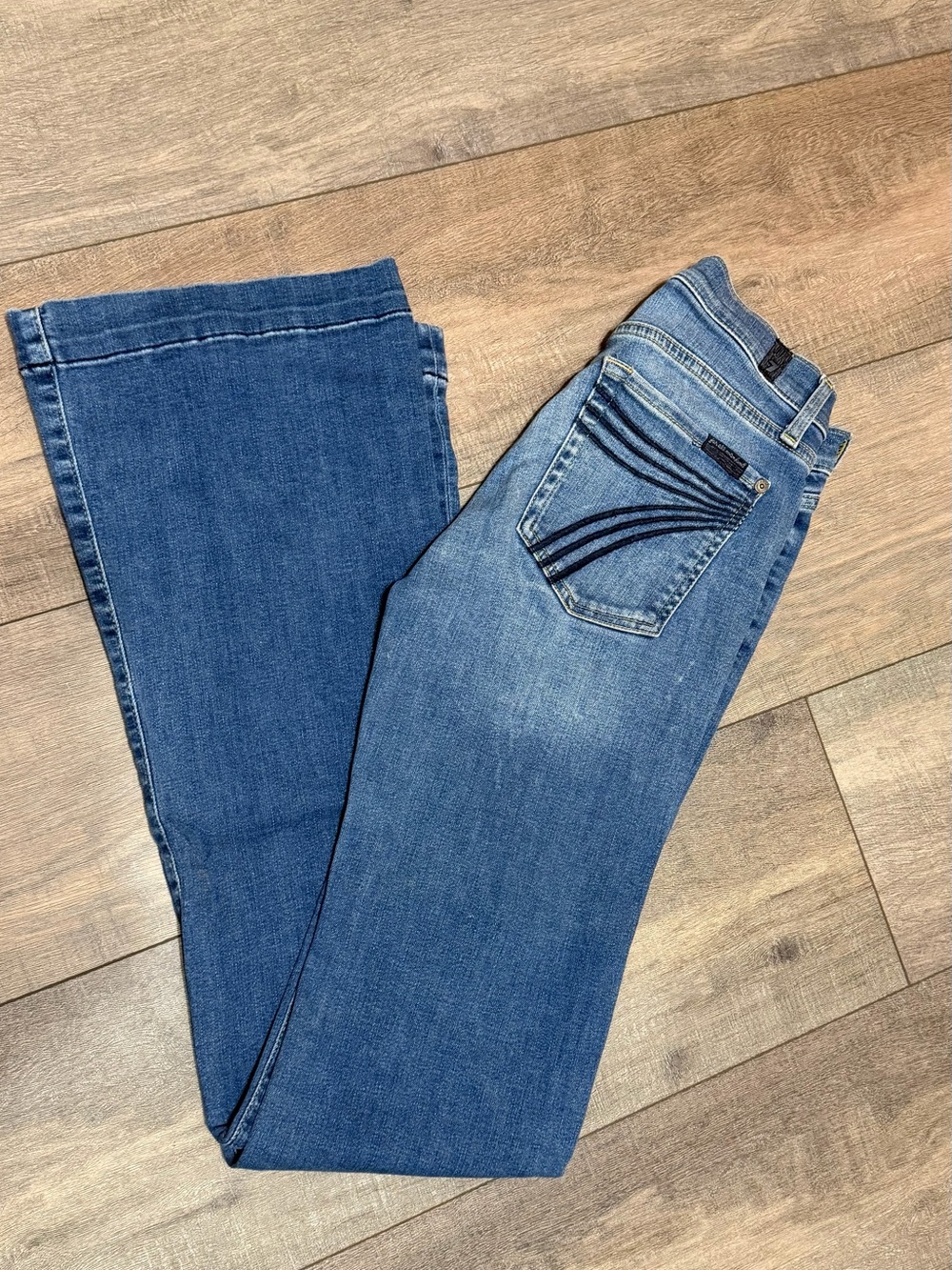 7 For All Mankind Women's Medium Blue Flare Jeans